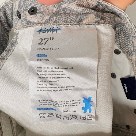 Ksubi Rap Skirt Gray Kobra-Print Asymmetrical Denim Wrap Mini Skirt Size 27 - Picture 11 of 12